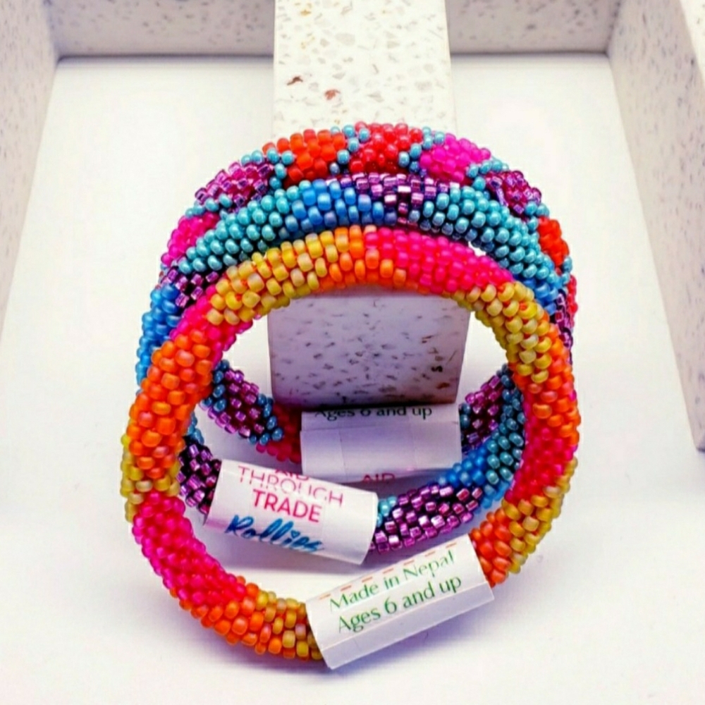 HULA HOOP -The Original Rollies® Bracelet for Kids, 6" round,Nepal, #2 (3 Pcs)